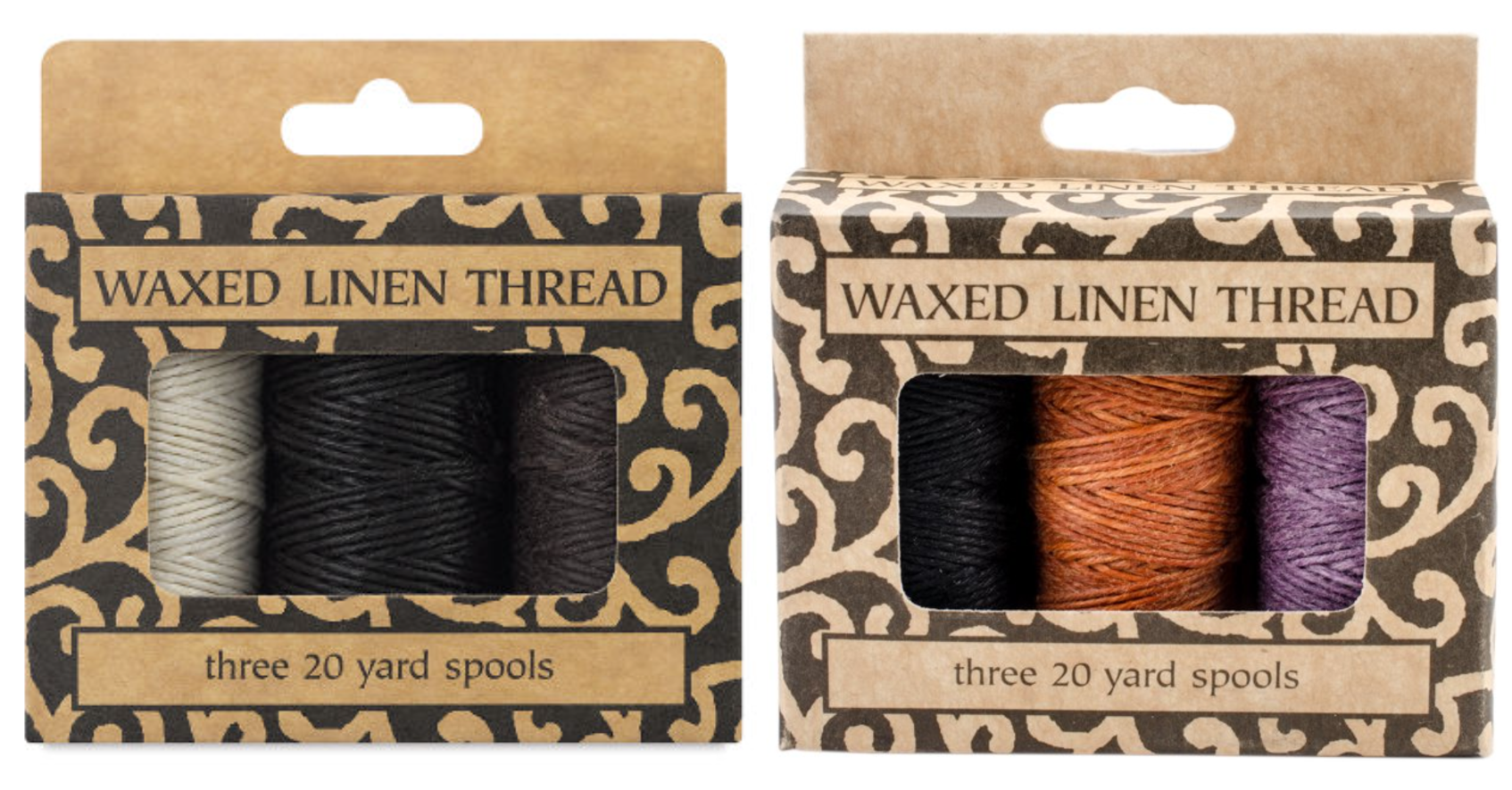 Hand Waxed Linen Thread, Pkg of 3