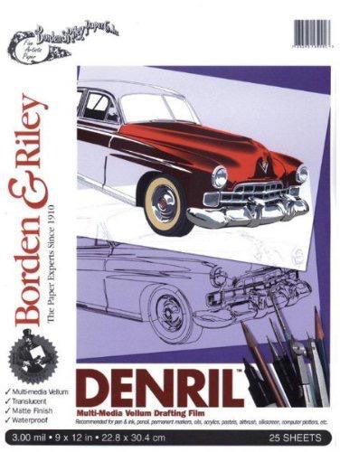 Borden & Riley Denril Multi-media Vellum Drafting Film 25 SHEETS