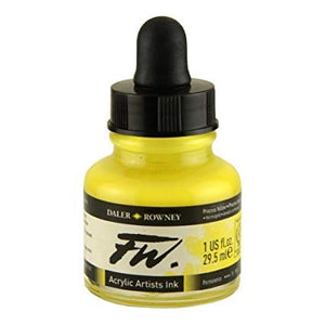 FW ACRYLIC INK 1OZ FLUORESCENT YELLOW