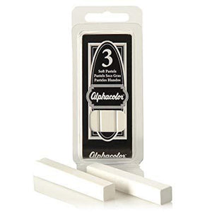 Alphacolor Soft Pastels - White, Pkg of 3